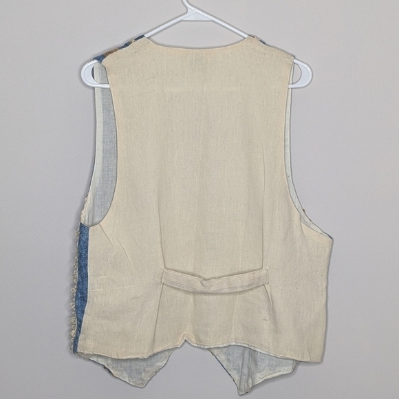 Vintage D.D. Designs Lace Crochet Denim Vest S - Picture 2 of 6